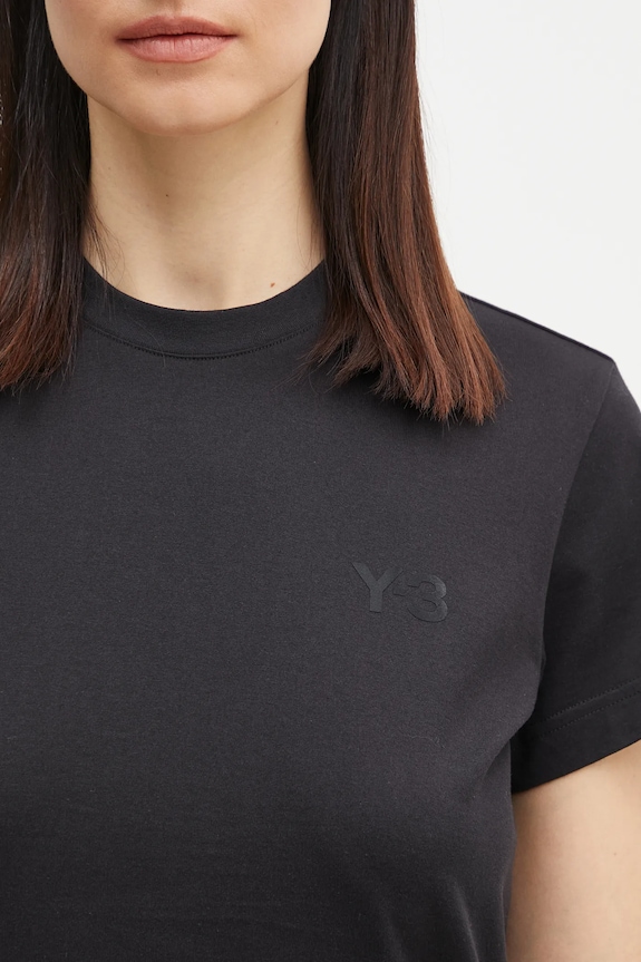 Памучна тениска Y-3 Regular Short Sleeve Tee черен IW0069