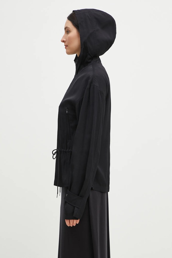 Y-3 parka Rayon Twill Hooded Top JD1760 czarny SS25