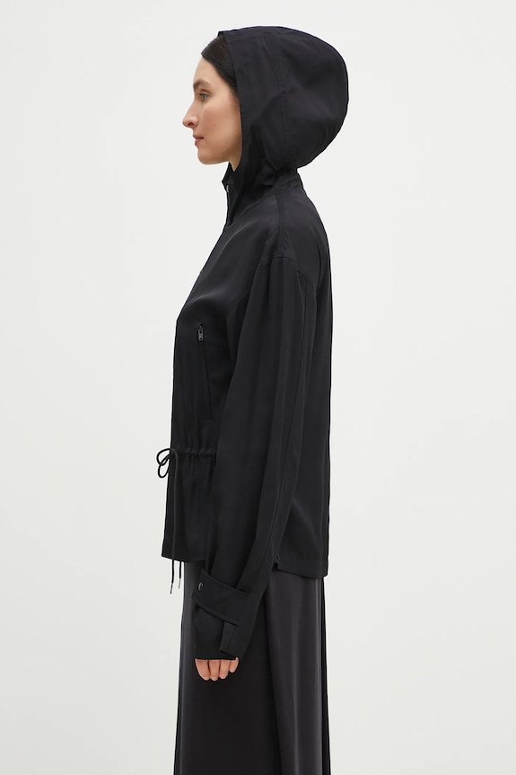 Y-3 parka Rayon Twill Hooded Top JD1760 czarny SS25