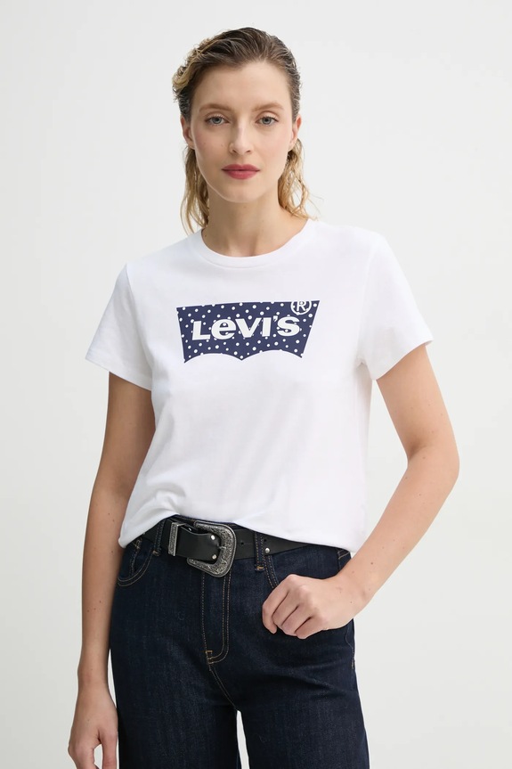 Levi's t-shirt bawełniany THE PERFECT TEE nadruk biały 17369.