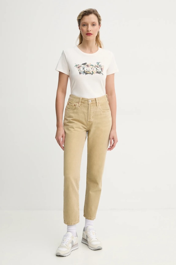 Levi's tricou din bumbac THE PERFECT TEE 17369. bej SS25