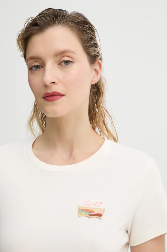 Levi's t-shirt bawełniany THE PERFECT TEE beżowy 17369.