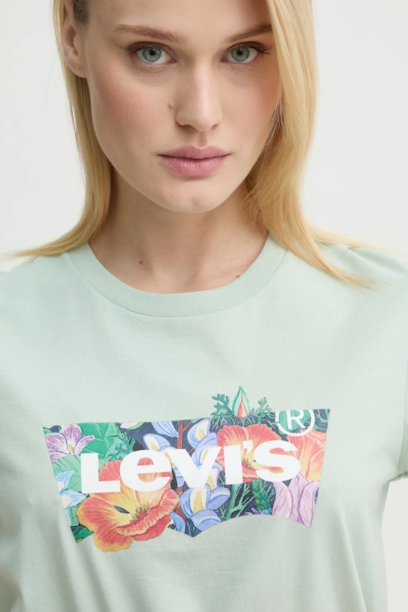 Levi's tricou din bumbac THE PERFECT TEE verde 17369.