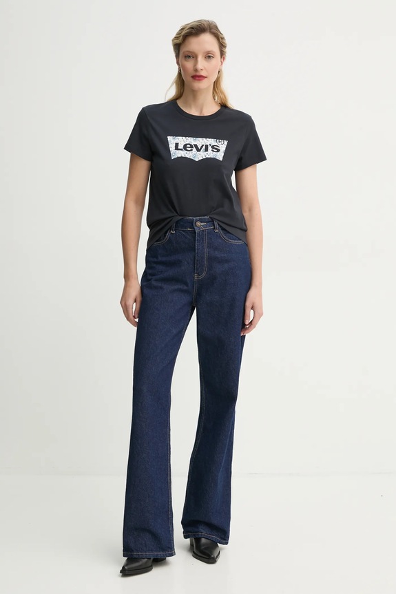 Bavlnené tričko Levi's THE PERFECT TEE 17369. čierna SS25
