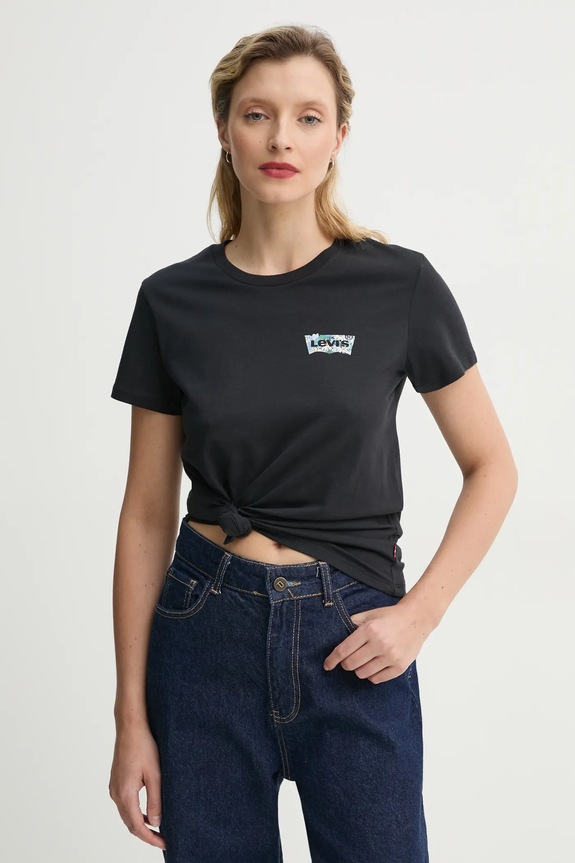 Bavlnené tričko Levi's THE PERFECT TEE čierna 17369.