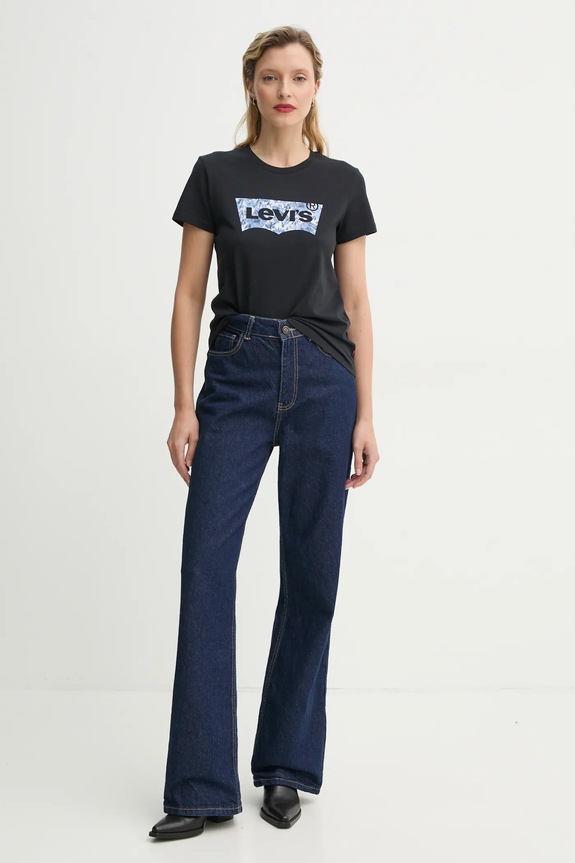 Levi's tricou din bumbac THE PERFECT TEE 17369. negru SS25