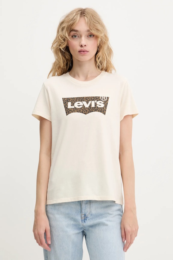 Βαμβακερό μπλουζάκι Levi's LSE THE PERFECT TEE βαμβάκι μπεζ A2086