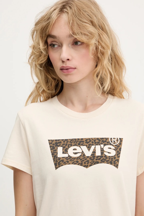 Ρούχα Βαμβακερό μπλουζάκι Levi's LSE THE PERFECT TEE A2086 μπεζ