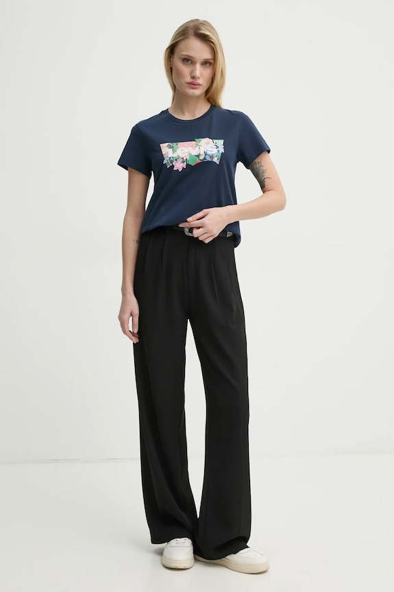 Bavlnené tričko Levi's LSE THE PERFECT TEE A2086 tmavomodrá AW25