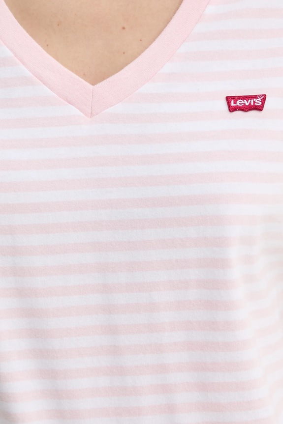 Bavlnené tričko Levi's LSE_PERFECT VNECK A3170 ružová