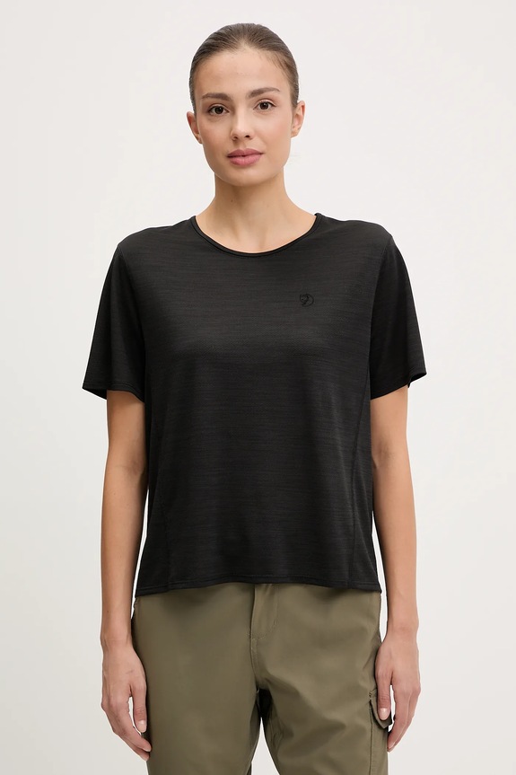 Fjallraven sportos póló Abisko Lite melanzs fekete F14600203