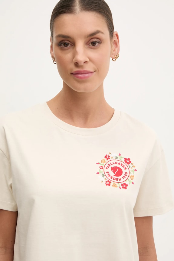 Tričko Fjallraven Fjällblomster béžová F14600213