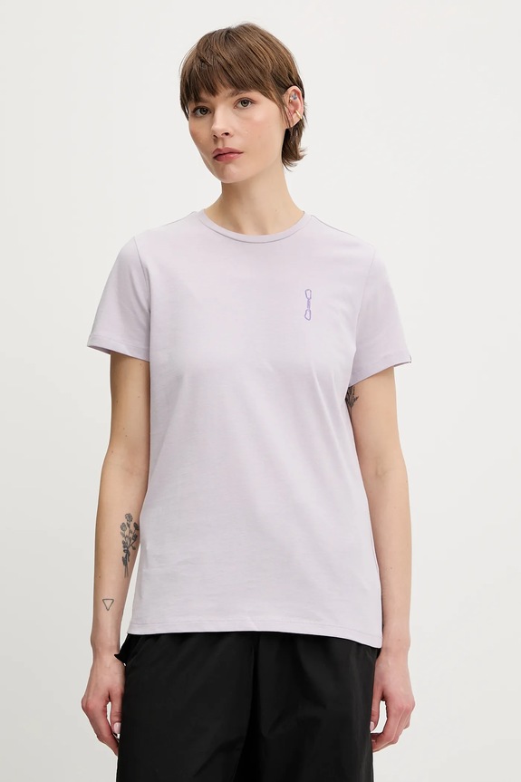 Mammut t-shirt sportowy Massone nadruk fioletowy 1017.05232