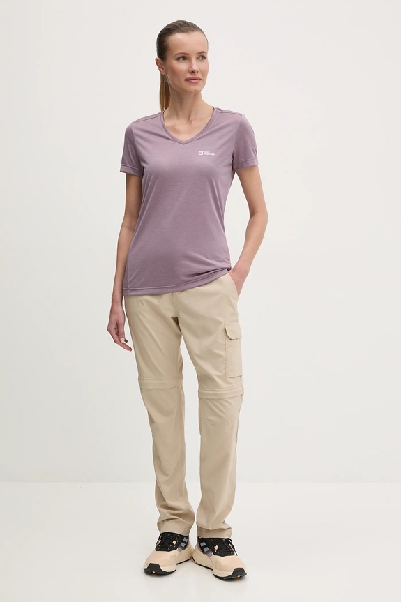 Jack Wolfskin t-shirt sportowy Crosstrail 1801693 fioletowy SS25