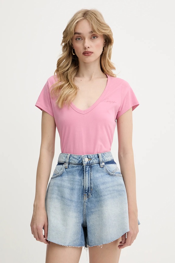 BOSS Orange t-shirt bawełniany bawełna różowy 50540432