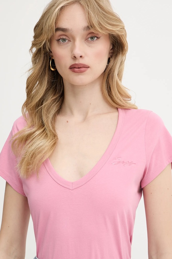 BOSS Orange t-shirt bawełniany różowy 50540432