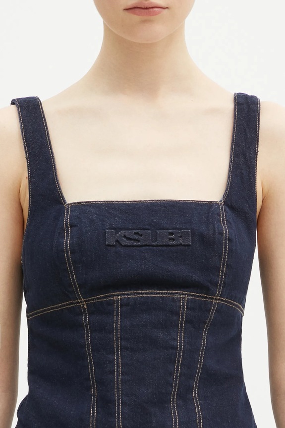 Bluza iz jeansa KSUBI Hera Bustier Zenith Pop mornarsko modra WPS25FT005