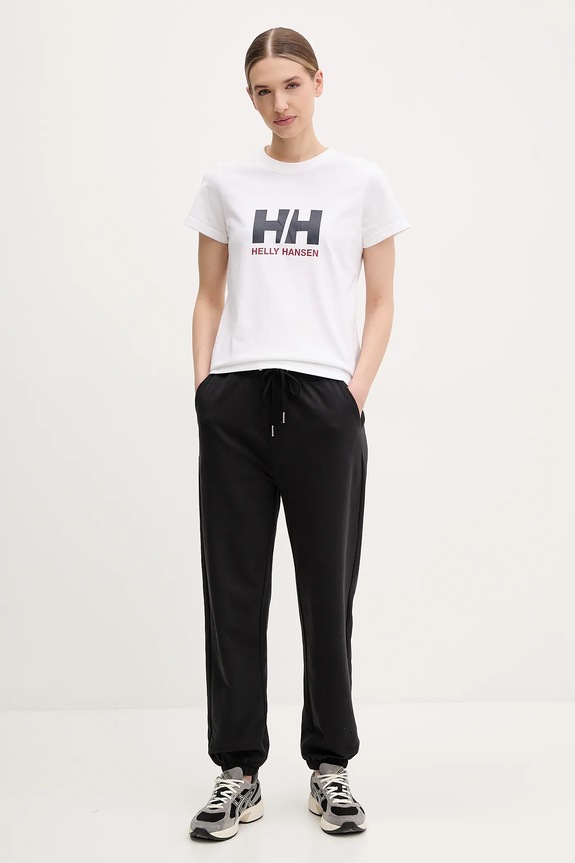 Βαμβακερό μπλουζάκι Helly Hansen HH LOGO 54593 λευκό AW25