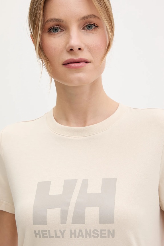 Pamučna majica Helly Hansen HH LOGO bež 54593