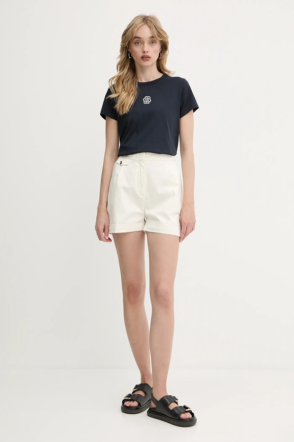 Βαμβακερό μπλουζάκι BOSS 50537598 σκούρο μπλε SS25