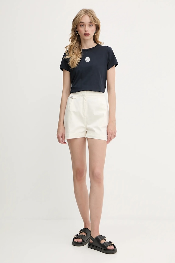 Βαμβακερό μπλουζάκι BOSS 50537598 σκούρο μπλε SS25