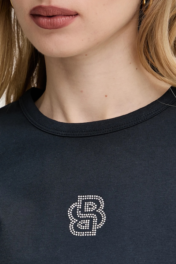 Βαμβακερό μπλουζάκι BOSS 50537598 σκούρο μπλε