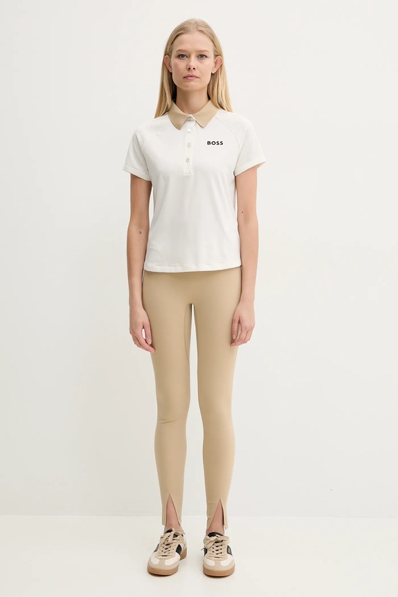 Πόλο BOSS 50540217 μπεζ SS25