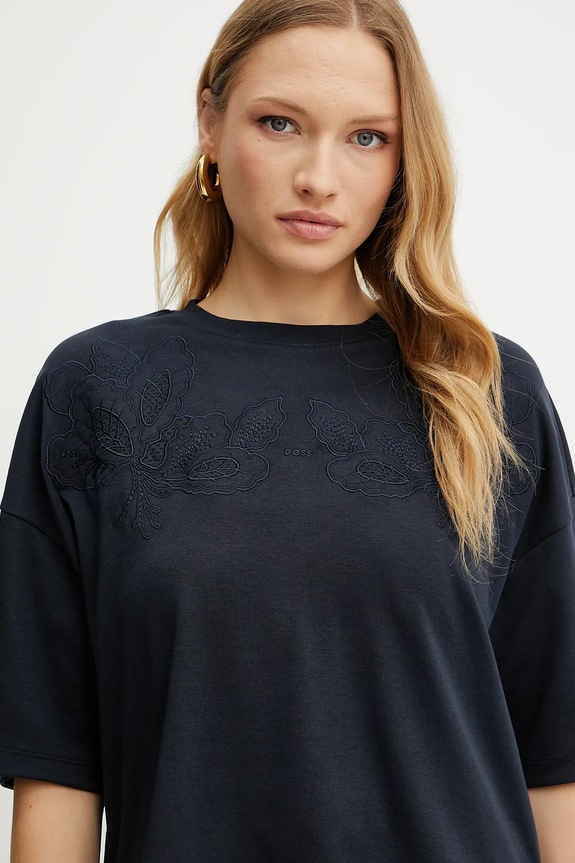 BOSS t-shirt bawełniany granatowy 50541328