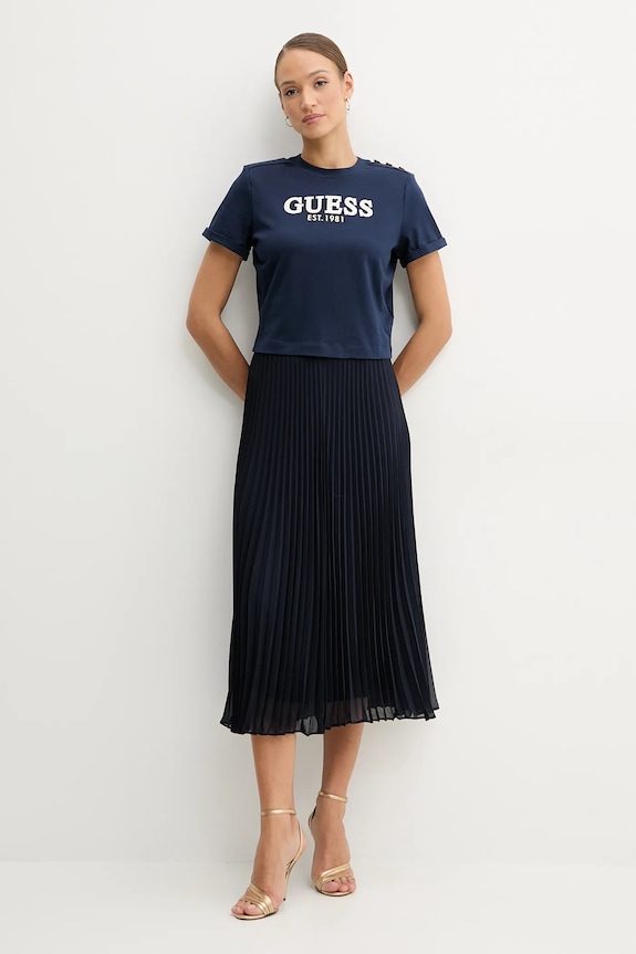 Bavlnené tričko Guess W5GI15.K8FQ4 tmavomodrá SS25