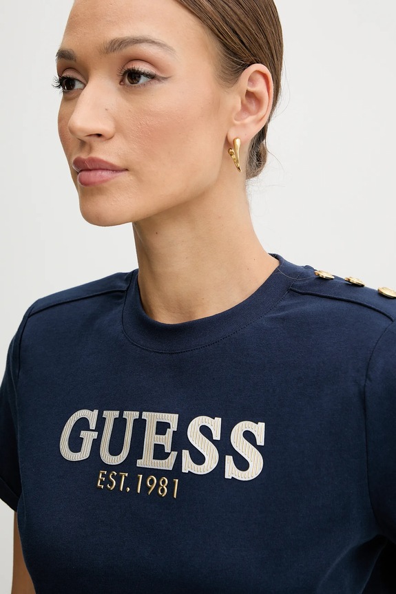Bavlnené tričko Guess tmavomodrá W5GI15.K8FQ4