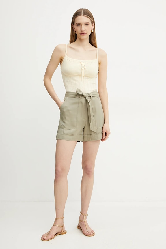 Pamučni top Guess REINA W5GR40.Z3NX0 bež SS25