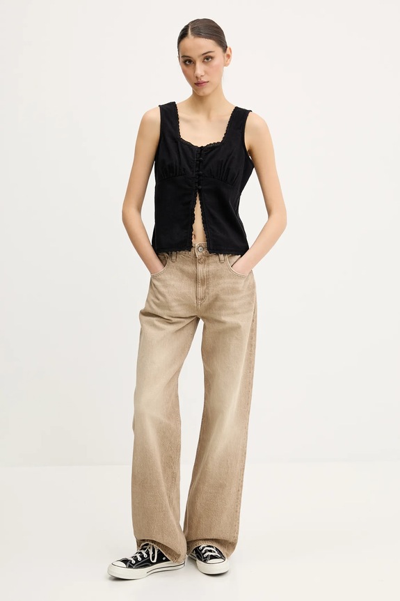 Superdry bluzka bawełniana W6012019A.02A czarny SS25