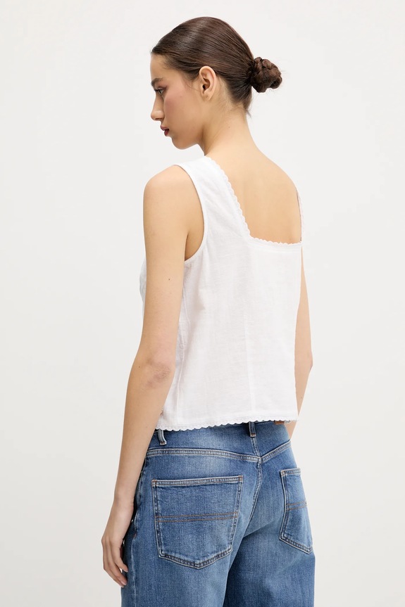 Ρούχα Βαμβακερό τοπ Superdry W6012019A.04C λευκό