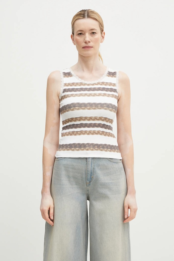 Andersson Bell top Hair Braid Stripe wzorzyste biały atb1263w