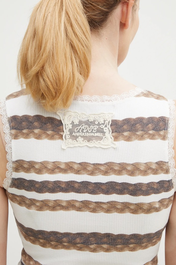 Andersson Bell top Hair Braid Stripe biały atb1263w