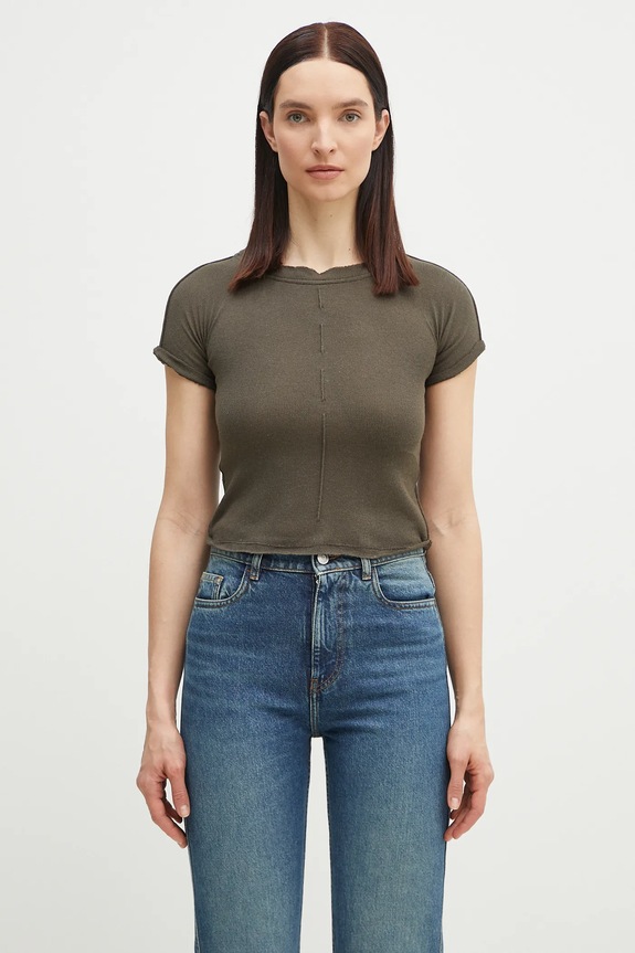 Ottolinger maglietta con aggiunta di lino Deconstructed Linen slim verde 105.101106.01