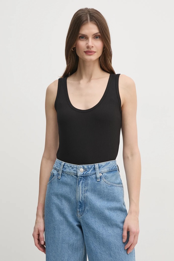Top Calvin Klein jednofarebný čierna K20K208246