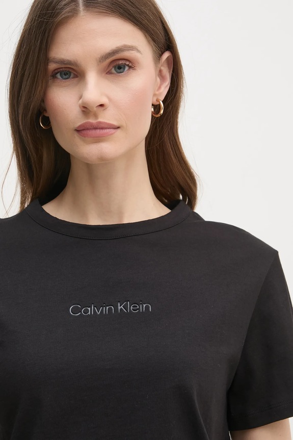 Βαμβακερό μπλουζάκι Calvin Klein μαύρο K20K208294