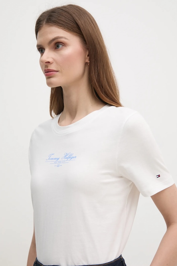 Tommy Hilfiger t-shirt bawełniany biały WW0WW45428
