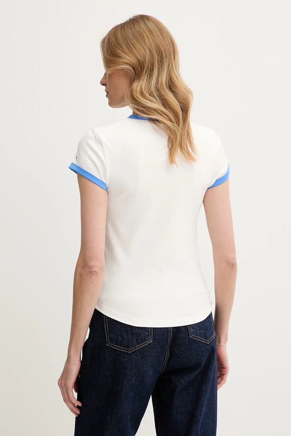 Bavlnené tričko Tommy Hilfiger WW0WW44581 biela SS25