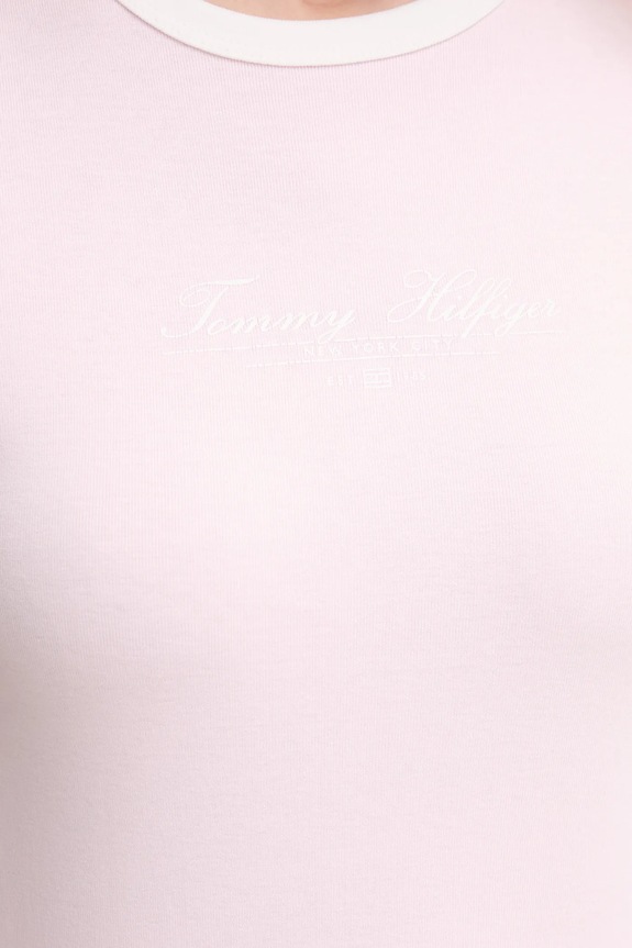 Pamučna majica Tommy Hilfiger roza WW0WW44581