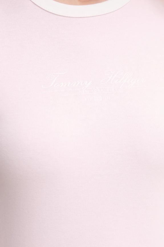 Pamučna majica Tommy Hilfiger roza WW0WW44581