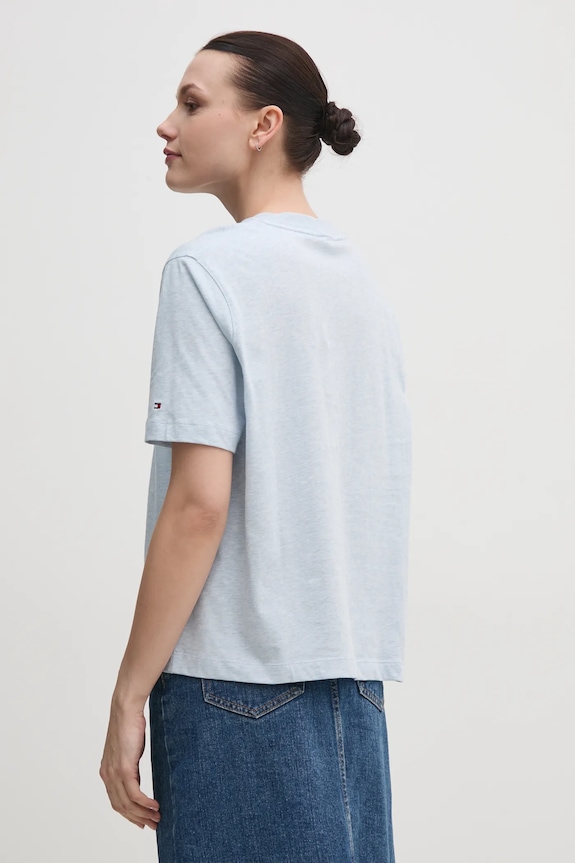 Îmbrăcăminte Tommy Hilfiger tricou din bumbac WW0WW45525 albastru