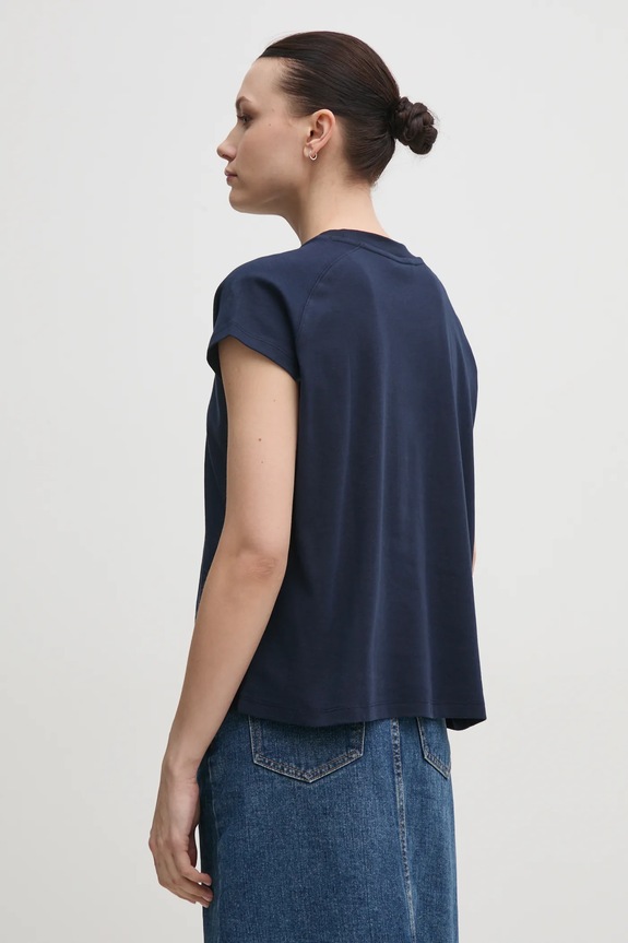 Oblečenie Bavlnené tričko Tommy Hilfiger WW0WW46113 tmavomodrá