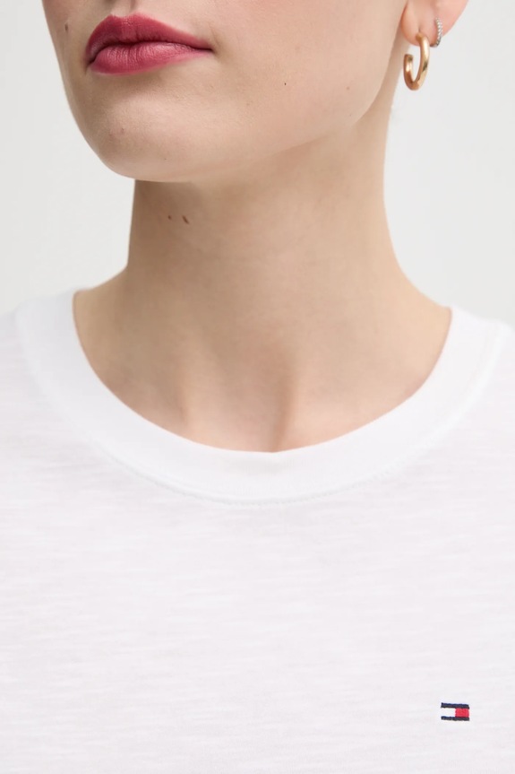 Tommy Hilfiger tricou din bumbac WW0WW44433 alb