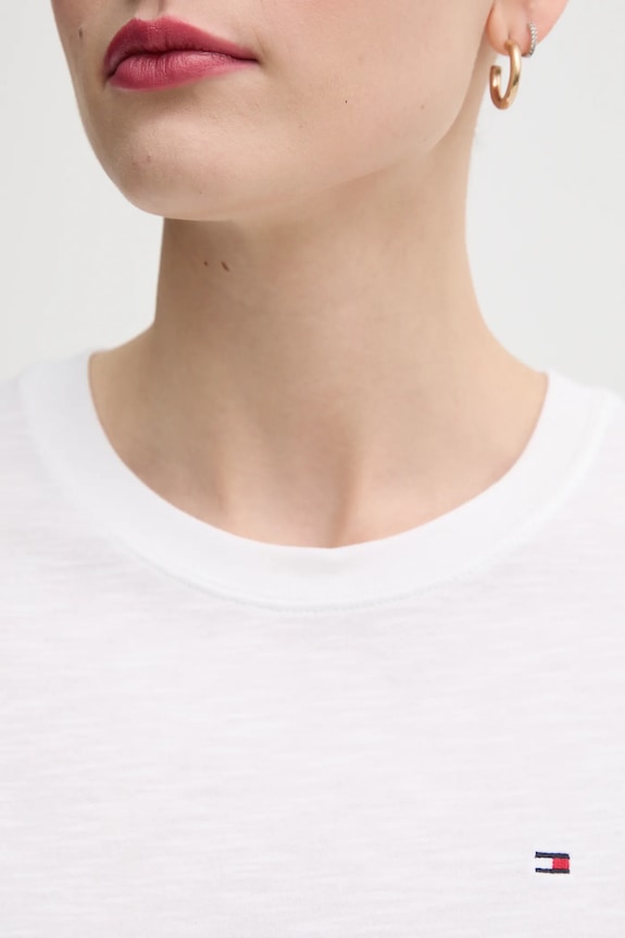 Tommy Hilfiger tricou din bumbac WW0WW44433 alb