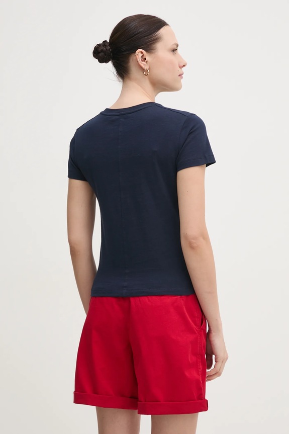 Oblečenie Bavlnené tričko Tommy Hilfiger WW0WW44433 tmavomodrá