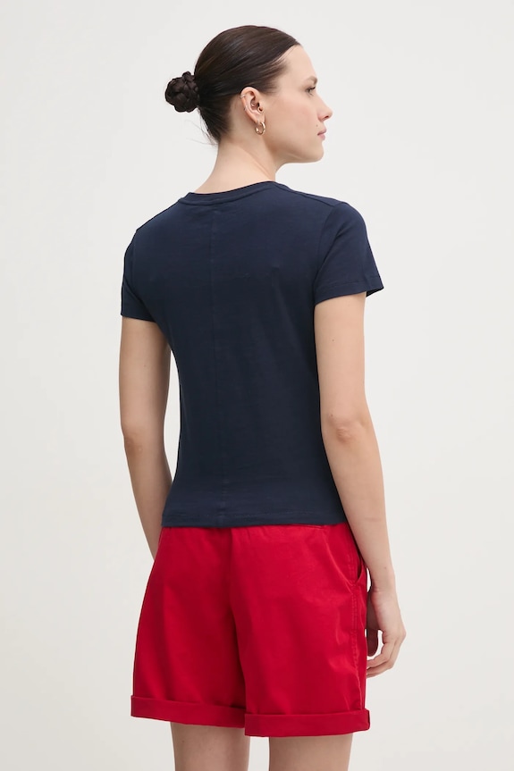 Oblečenie Bavlnené tričko Tommy Hilfiger WW0WW44433 tmavomodrá