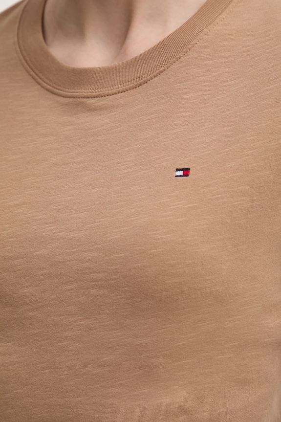 Bavlněné tričko Tommy Hilfiger WW0WW44433 hnědá