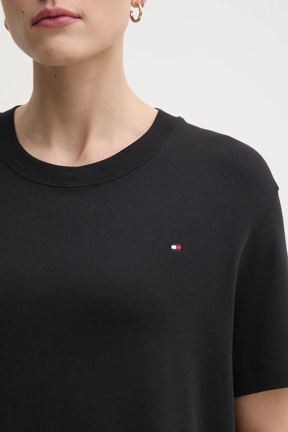Bavlnené tričko Tommy Hilfiger WW0WW46158 čierna